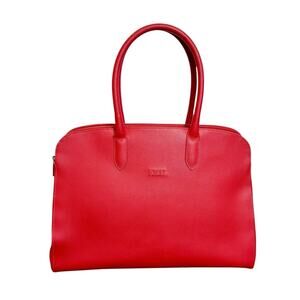 Kroll Italy Tote Bag Red Pebble Leather New Condition w/out Tags Made in Italy